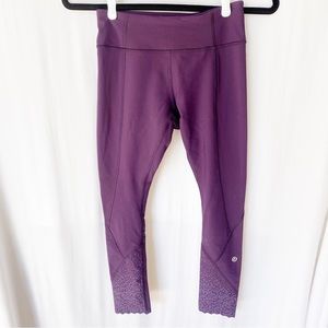 LULULEMON TIGHT STUFF ll SCALLOPED 23” DARKEST MAGENTA -Size 4